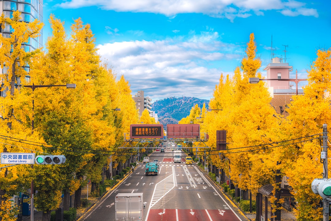 上高地の紅葉シーズンの景色