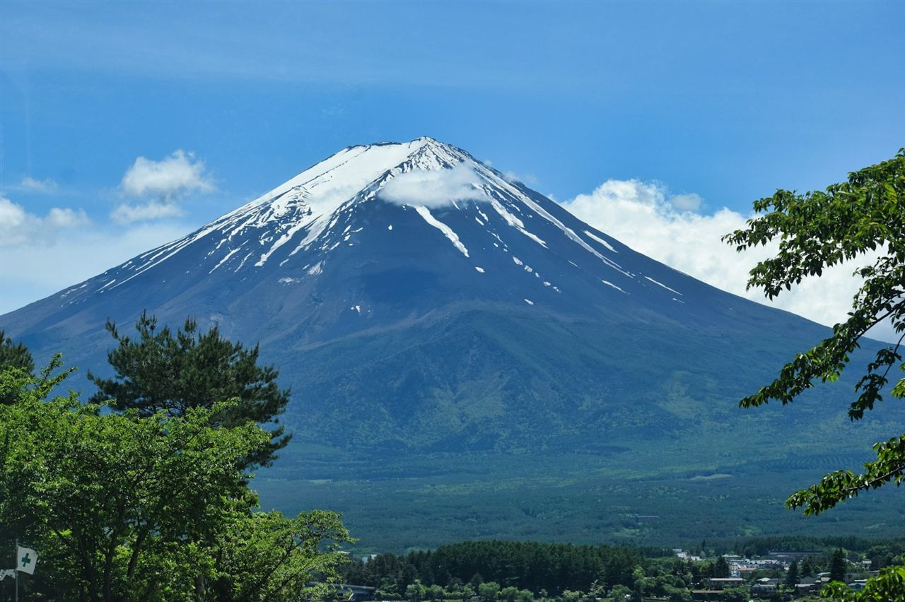 晴れた日の富士山の眺め