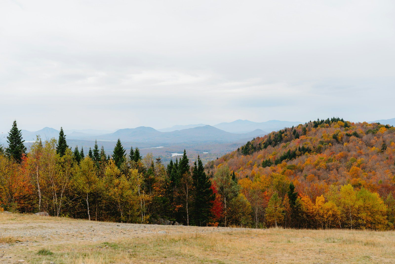 栗駒山の紅葉が山肌を染める眺め