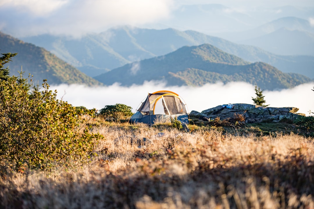富士見平小屋周辺の山中キャンプ風景
