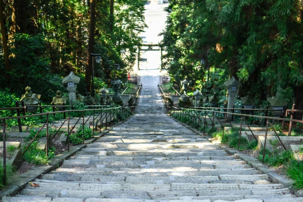 参道の石段と鳥居