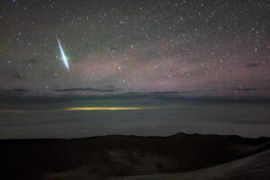A brilliant Geminid fireball over Gemini North on Maunakea o